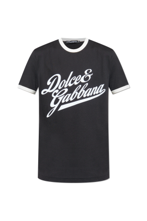 Dolce & Gabbana T-shirt with a logo and a velvet finish | Men's